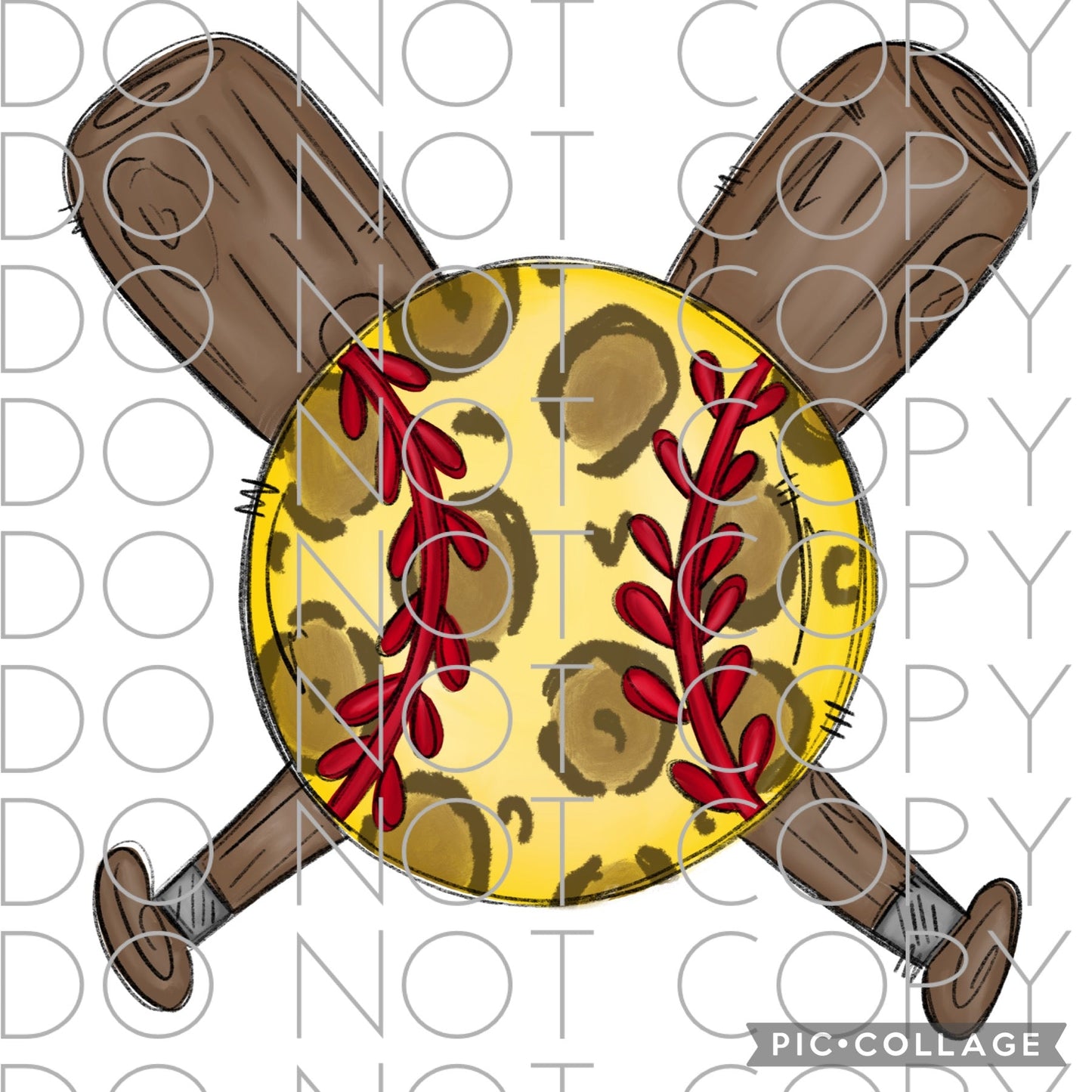 Leopard Softball with crossed bats(Direct To Film)