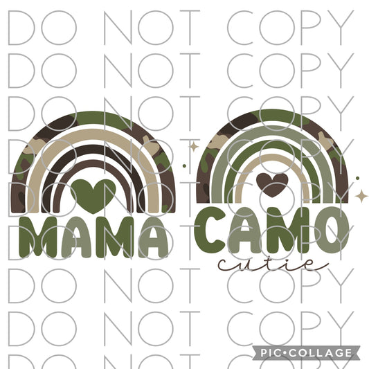 Mama or Camo Cutie Camo Rainbow (Direct To Film)
