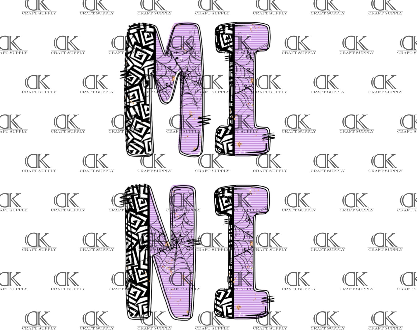 Purple Black and White Mama and Mini (Direct To Film)