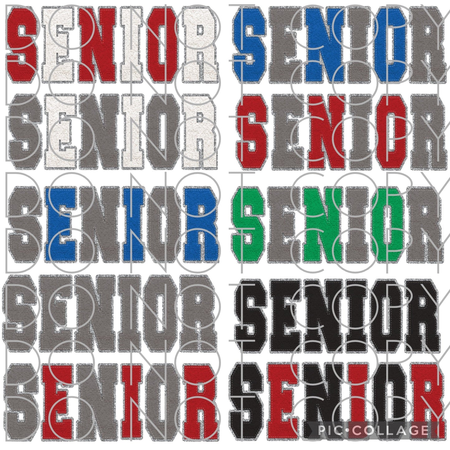 SENIOR Faux Chenille Letters