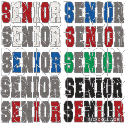 SENIOR Faux Chenille Letters
