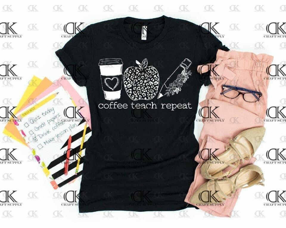 Coffee Teach Repeat Single Color (Adult)