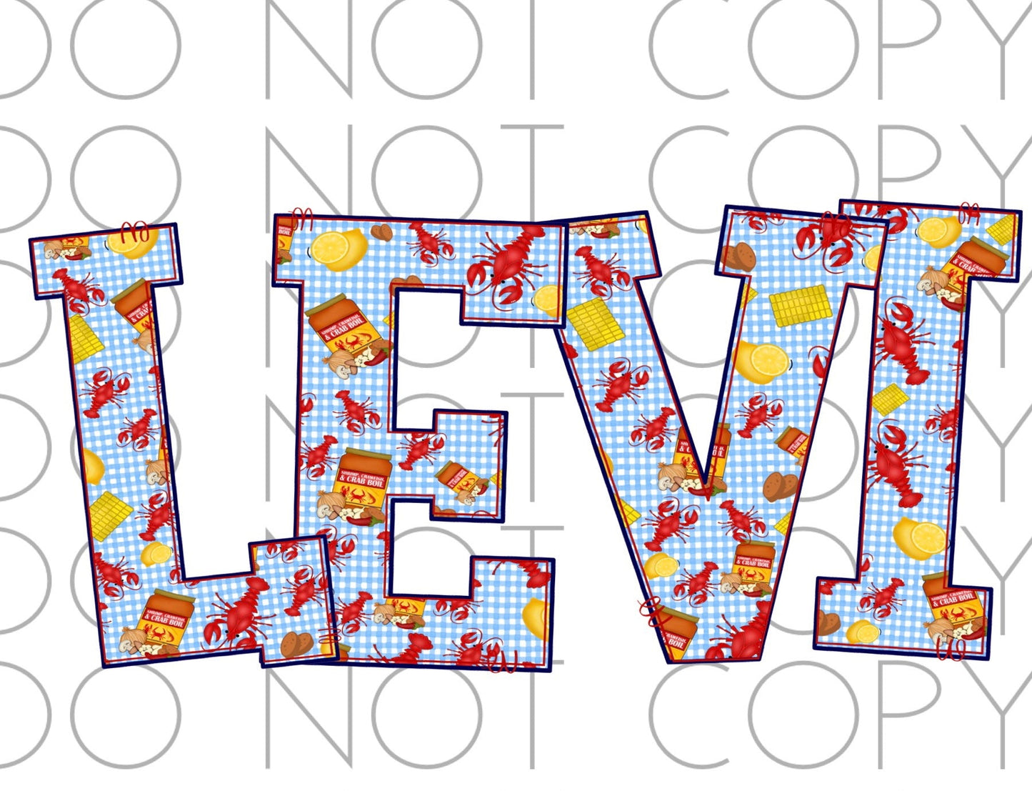 Crawfish Boil Doodle Name(Direct To Film)