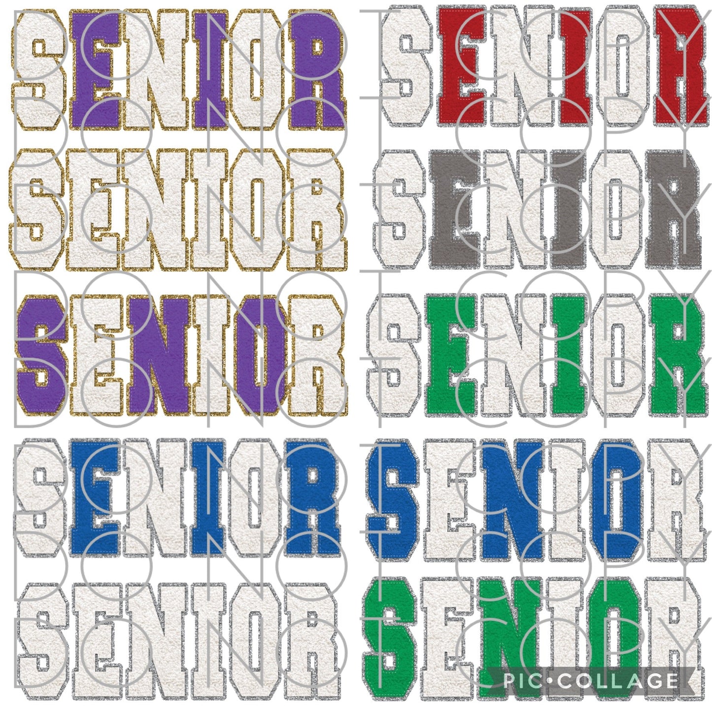 SENIOR Faux Chenille Letters