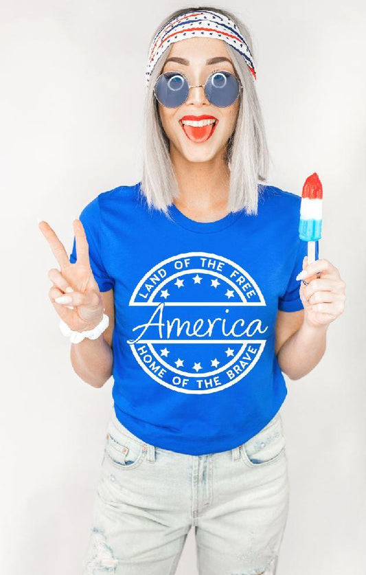 America Land of the Free Home of the Brave Single Color (Adult)