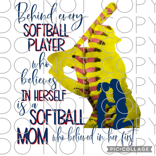 Behind Every Softball Player Single Color (Adult)