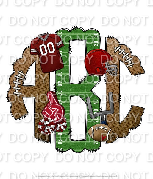 Gridiron with Team Colors Monogram(Sublimation)