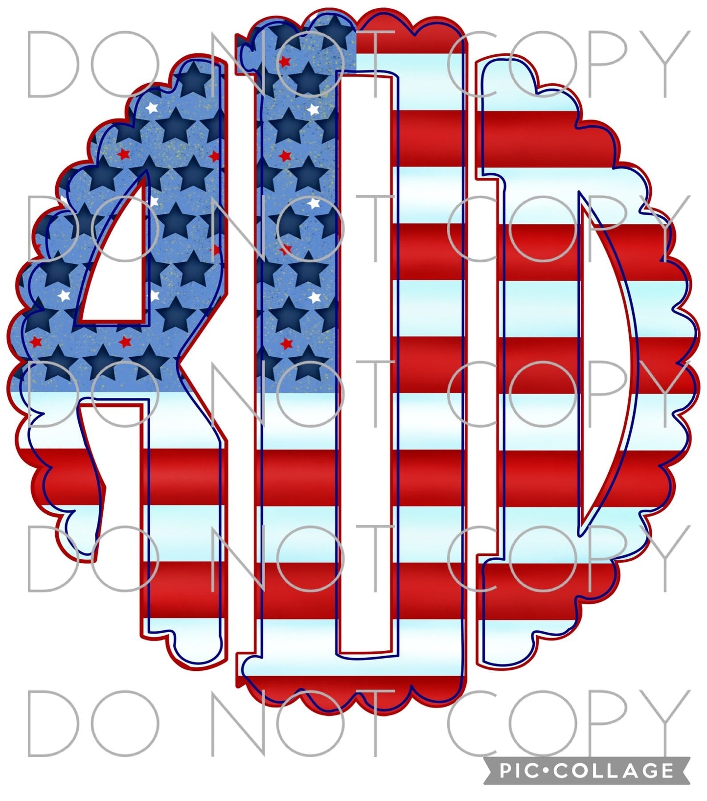 Flag Scallop Monogram(Sublimation)