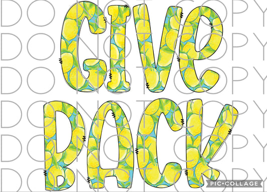 Give back (lemons)(Direct To Film)