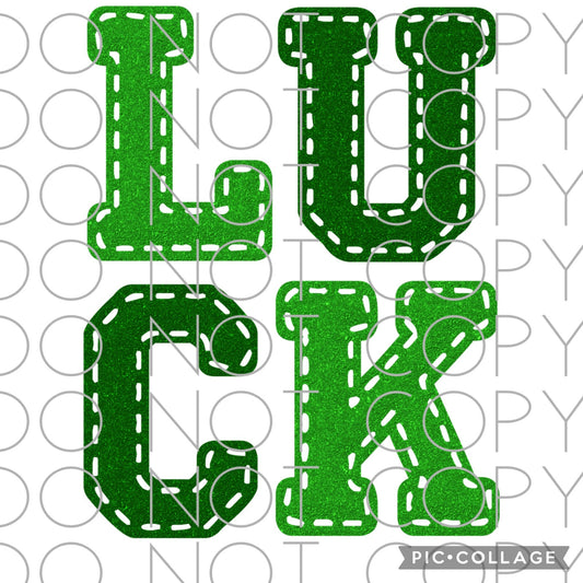 Luck Glitter Stitch (Direct To Film)