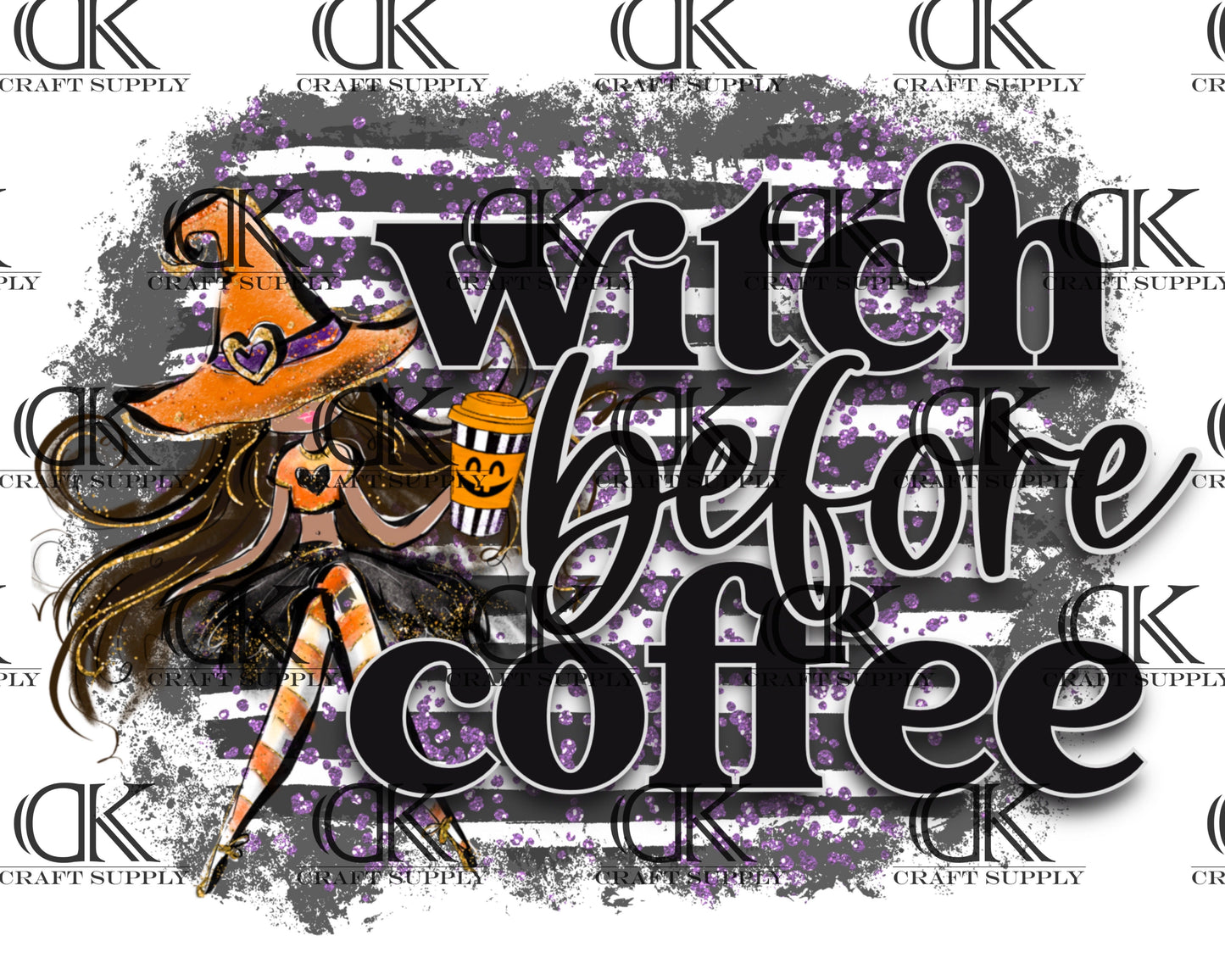 Witch Before Coffee with Background (Sublimation)