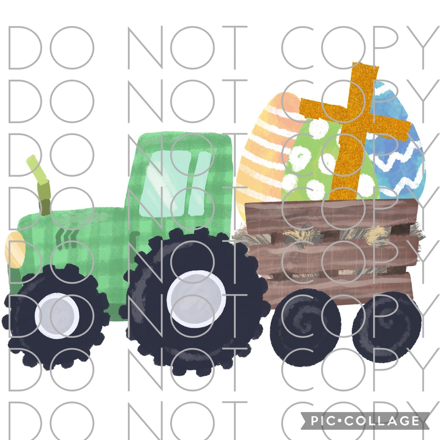 Green Tractor with Trailer of Eggs (Direct To Film)