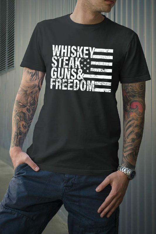 Whiskey Steak Guns Freedom Single Color (Adult)