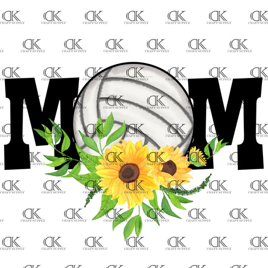 Mom Volleyball with yellow flowers (Direct To Film)