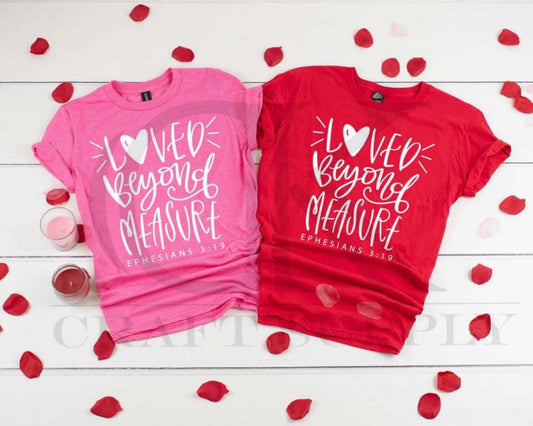 Loved beyond measure Ephesians 3:19 Single Color (Youth & Adult)