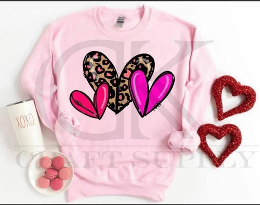 Pink Purple Leopard Triple Hearts Full Color (Adult)