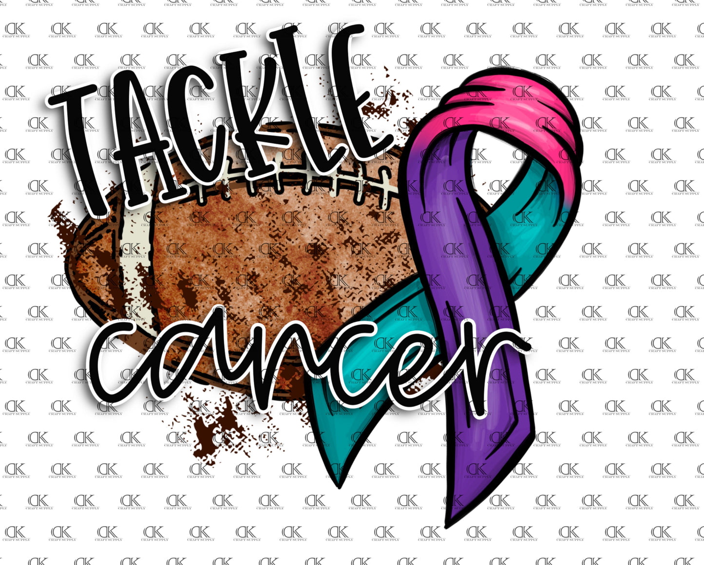Tackle Cancer with Pink Purple and Teal Ribbon (Direct To Film)