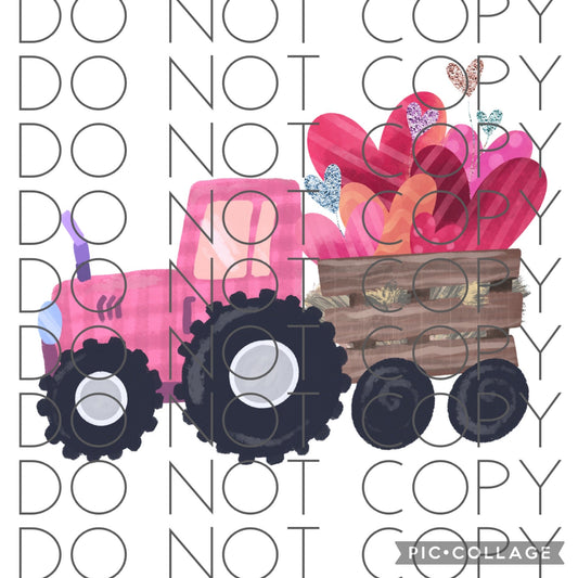 Pink Valentine Tractor (Direct To Film)