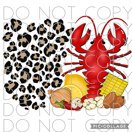 Crawfish and Fixings with Leopard Print (Direct To Film)