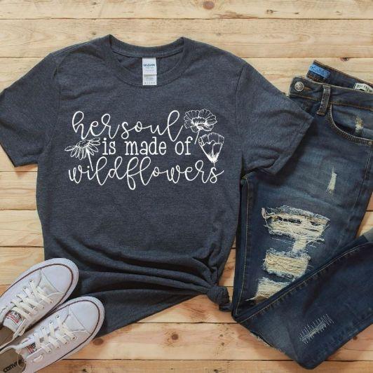 Her Soul is Made of Wildflowers Single Color (Adult)