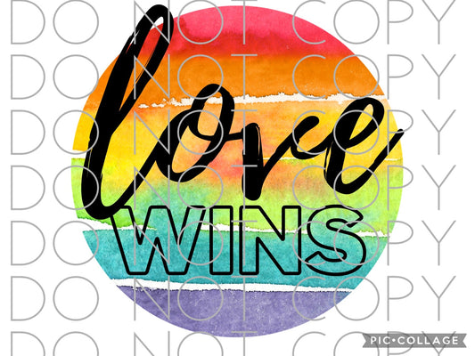 Love Wins rainbow circle (Direct To Film)