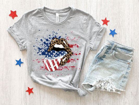 Patriotic Leopard Lips Full Color (Adult)