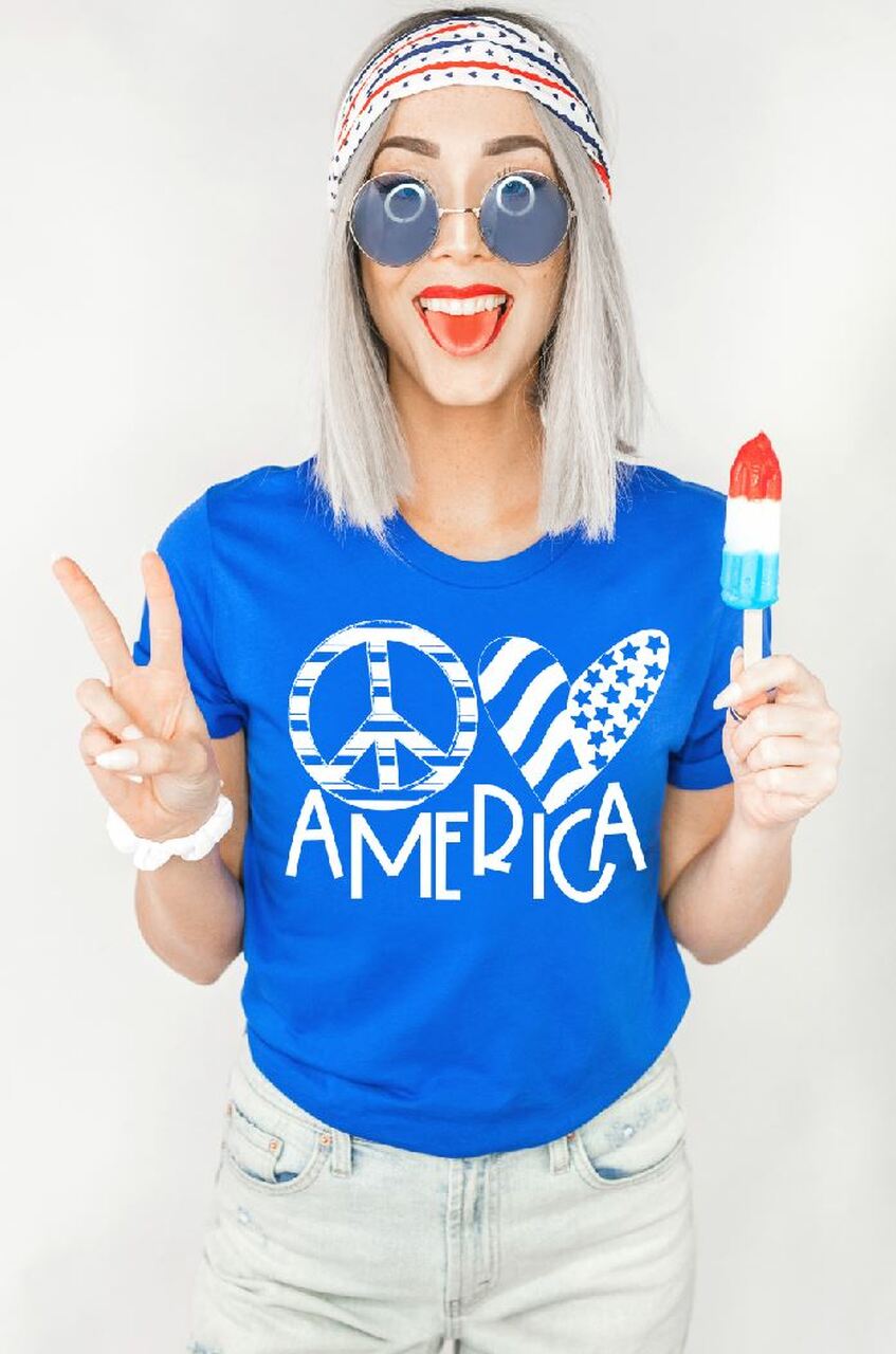 Peace Love America Single Color (Adult)