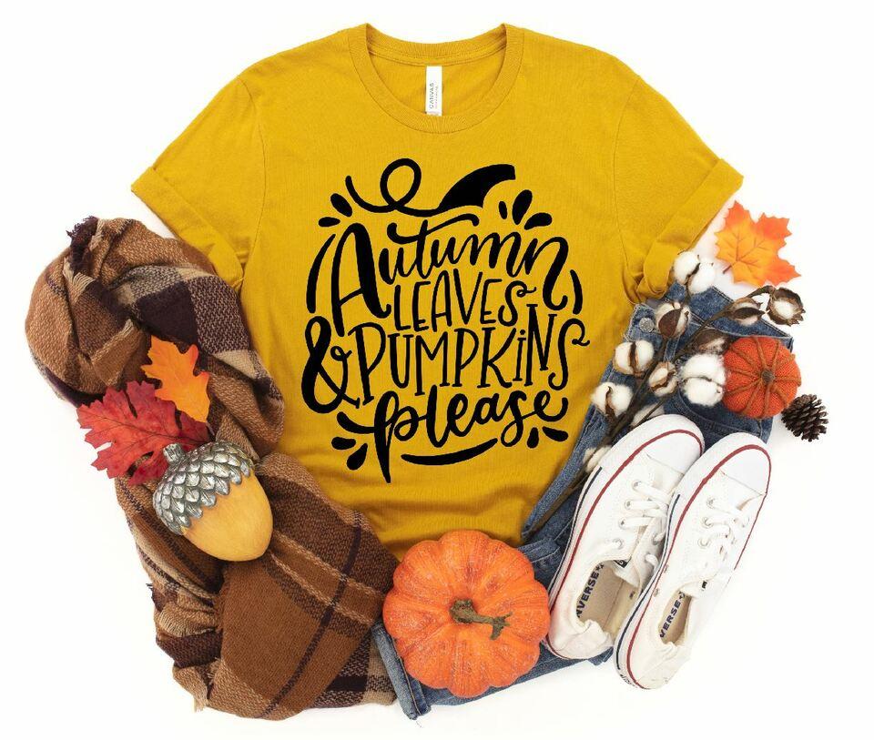Autumn Leaves Pumpkins Please Single Color (Adult)
