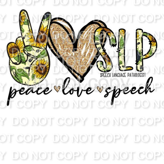 Peace Love Speech Language Pathologist Full Color (Adult)