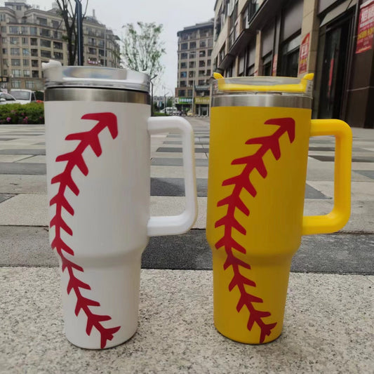 40oz Sports Painted Tumbler with Handle