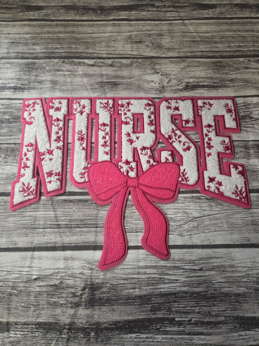 Floral Nurse Chenille Patch