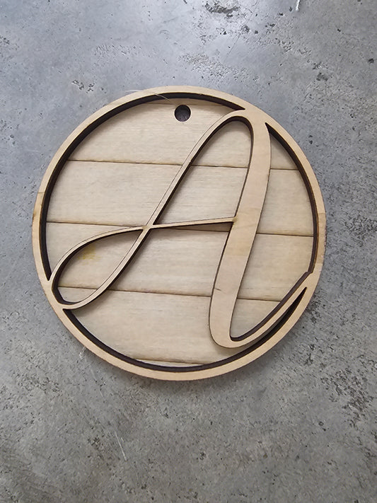 Initial Shiplap Ornament