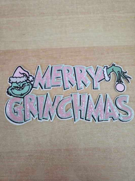 Sequin Merry Grinchmas Patch