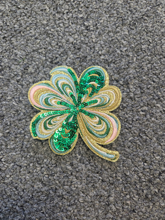Clover Sequin Green Patch