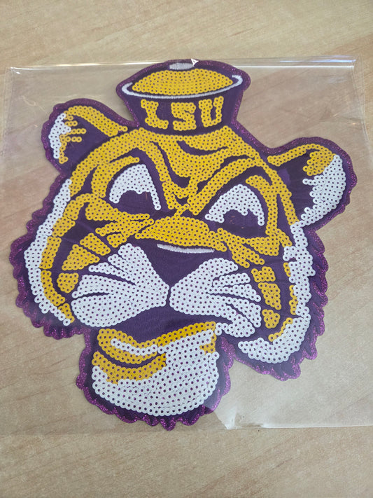 Traditional Tiger Head Sequin Patch