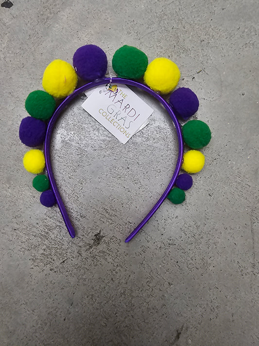 Pom Pom Mardi Gras Headband