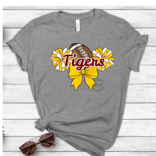 Tigers Football Burgundy Bow (Direct To Film)