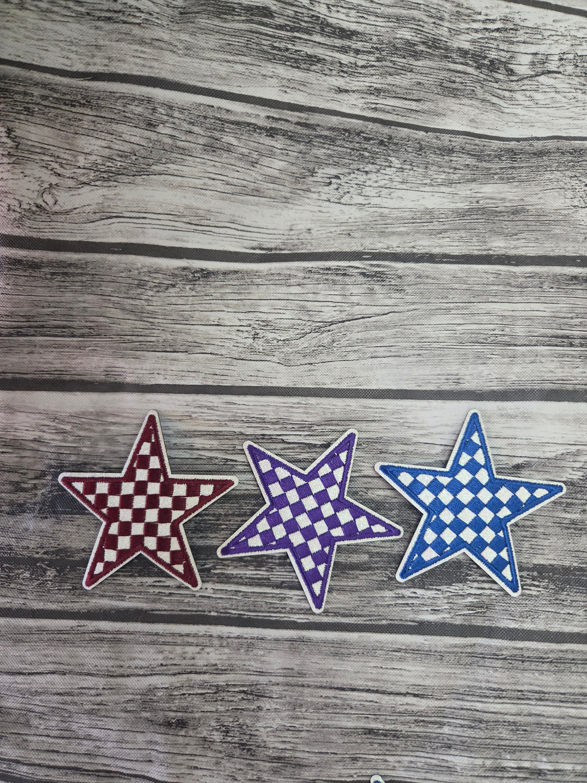 Checkered Star Embroidered Patch