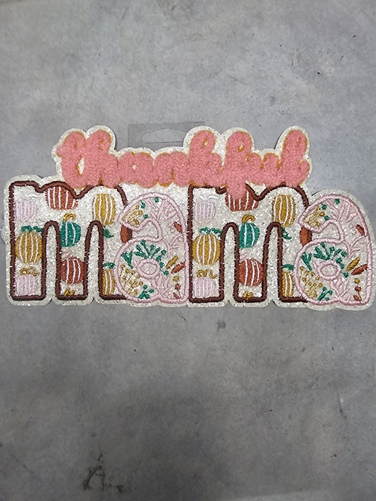 Thankful Mama Chenille Patch