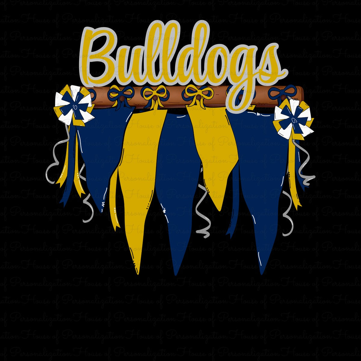 Bulldogs (Navy) Pom Banner (Direct To Film)