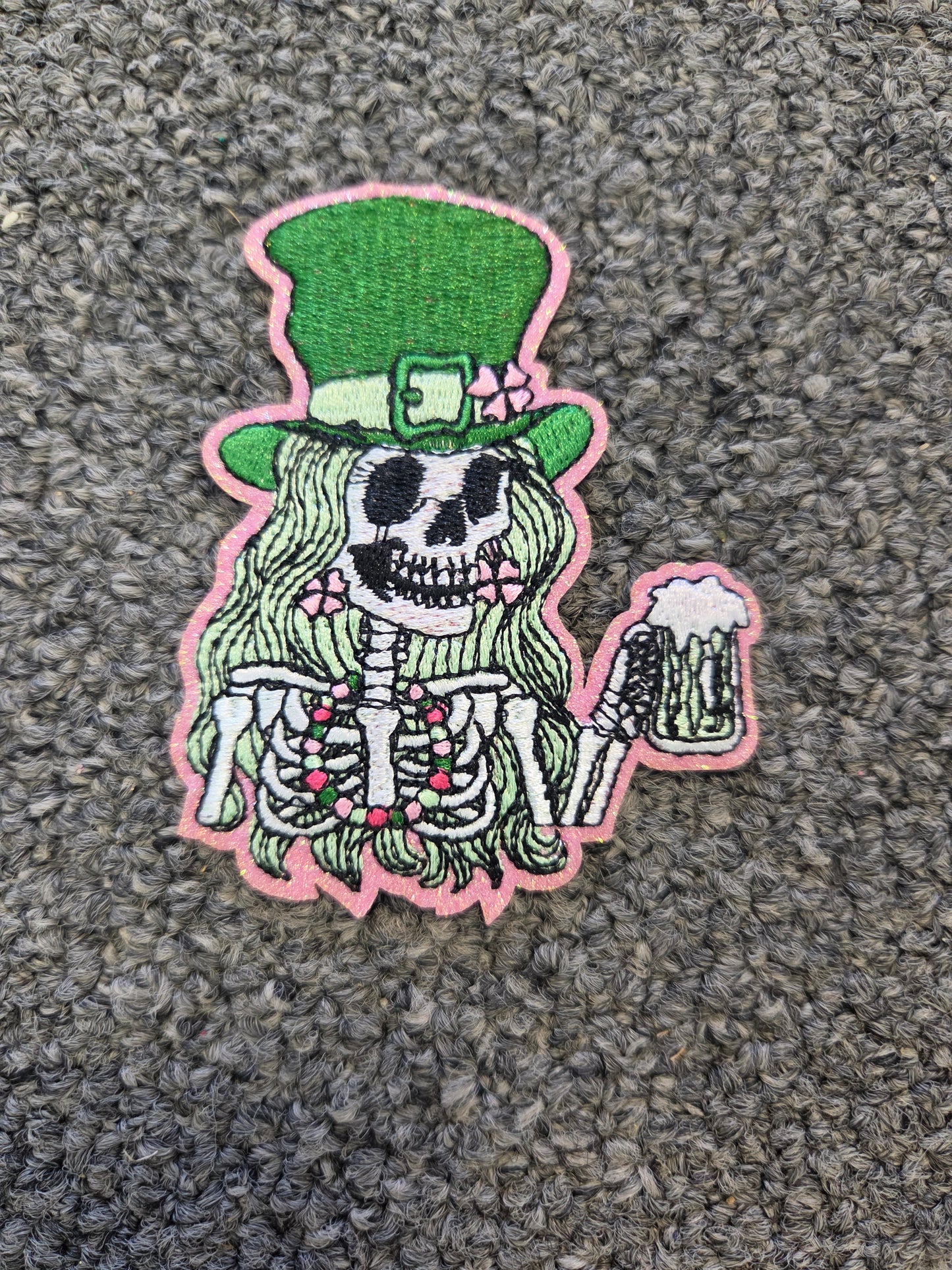 Skeleton girl St. Patrick's Patch