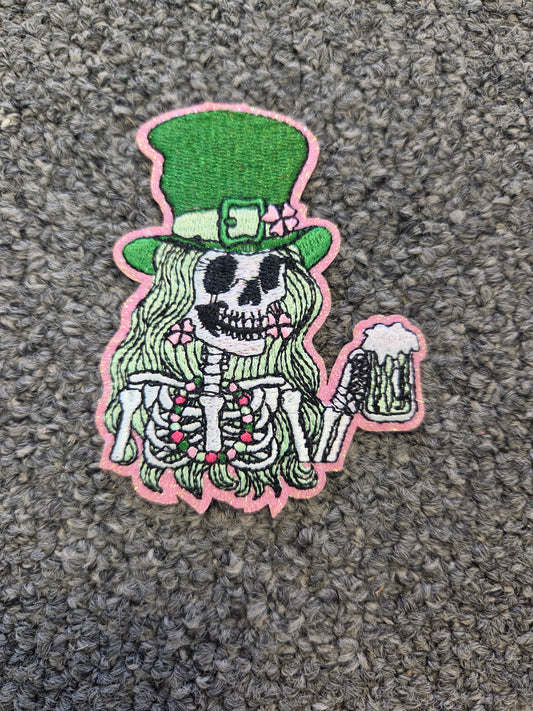 Skeleton girl St. Patrick's Patch