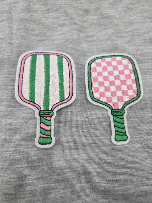 Embroidered Pickle Ball Paddle Patch