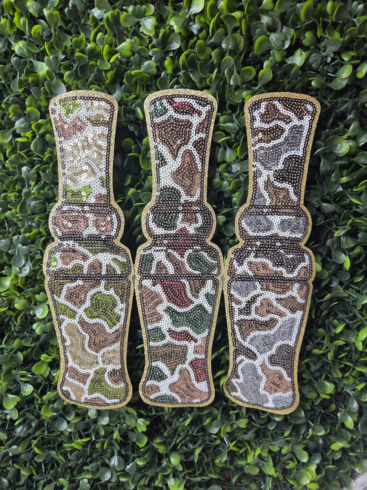 Camo Duck CallSequin Patch