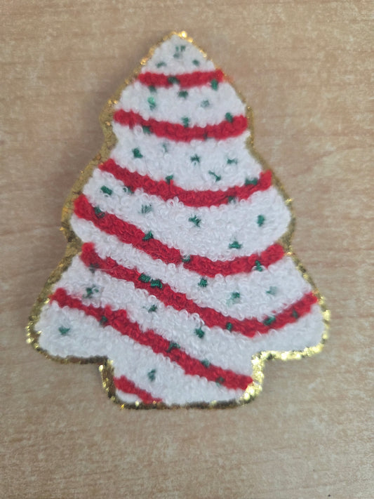 Adhesive Christmas Tree Snack  Chenille Patch