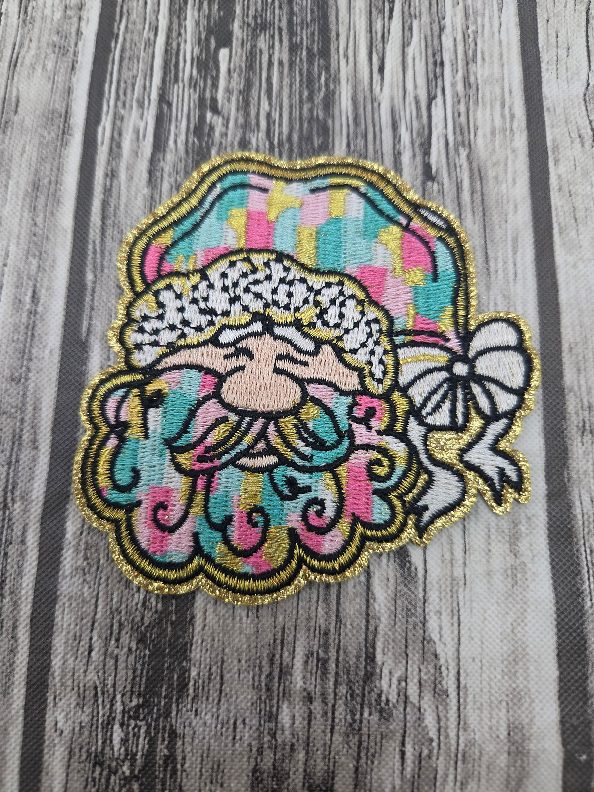 Pastal Santa Embroidered Patch