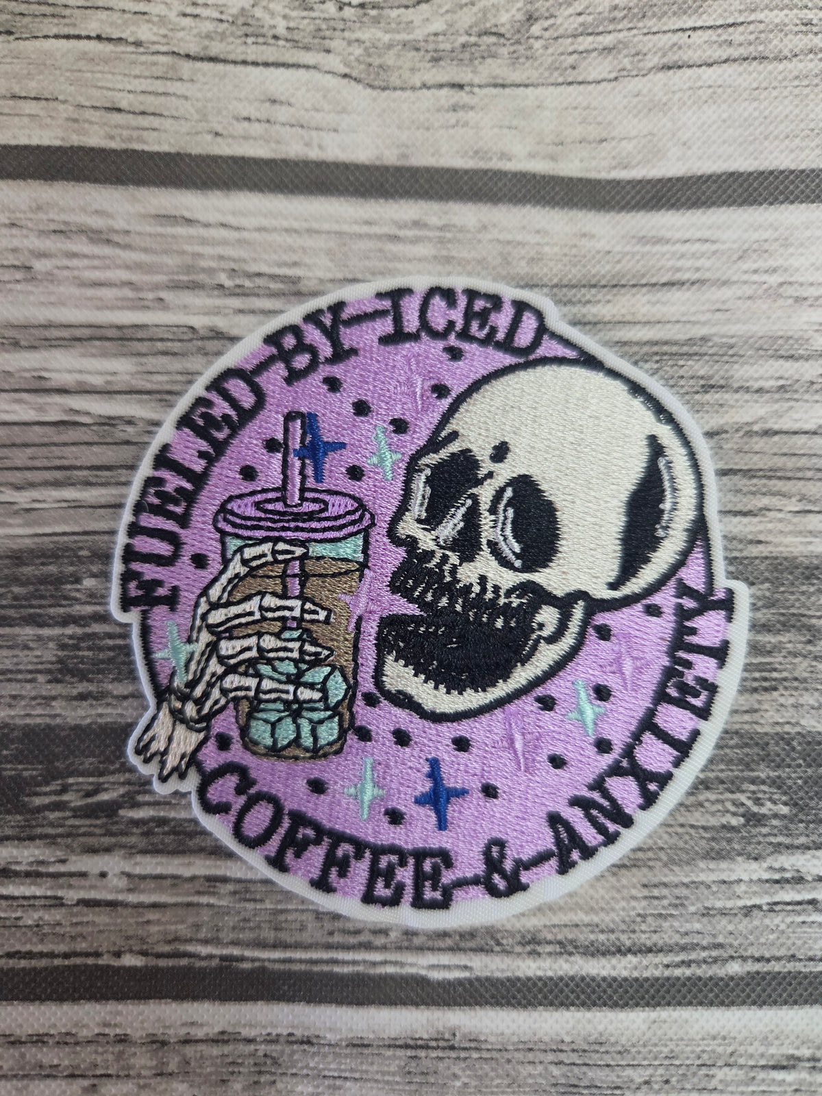 Fueled by Iced Coffee Embroidered Patch