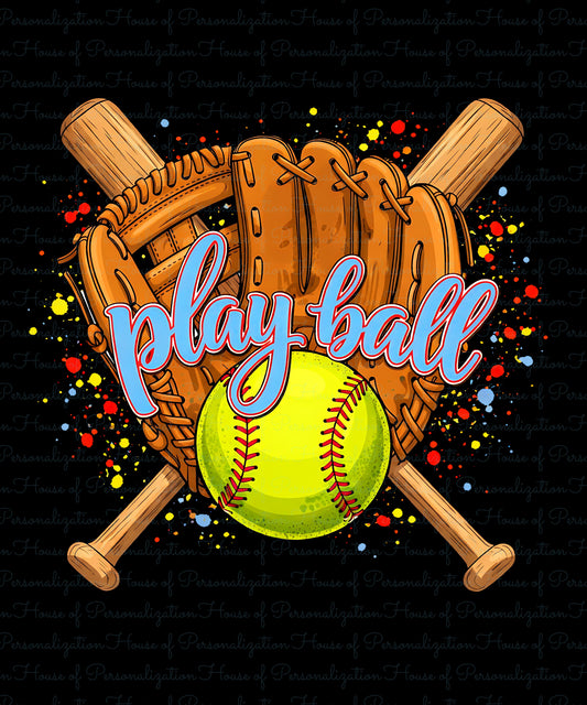 Play Ball Softball DTF Transfer