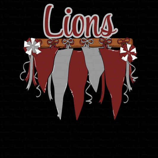 Lions Pom Banner (Direct To Film)