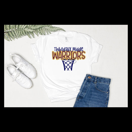 Thibodaux Middle Warriors Basketball Hoop Transfer
